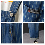 Retro Denim Casual Multi-Pocket Jumpsuits Overall