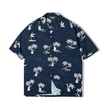 Retro Natural Coconut Buckle Aloha Shirt