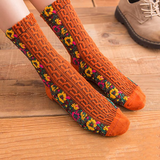 Women 5 Pairs Retro Ethnic Style Socks