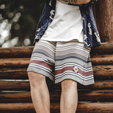 Men's Embroidery Geometric Navajo Totem Shorts Woven Beach Pants