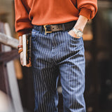 Wabash Raw Denim Railway Striped Jeans pants