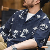 Retro Natural Coconut Buckle Aloha Shirt