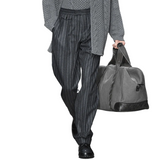 Large Size Retro Casual Autumn and Winter Wool Striped Pants