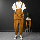 Unisex Retro Style Casual Multi-Pocket Overall Cargo Pants