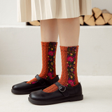 Women 5 Pairs Retro Ethnic Style Socks