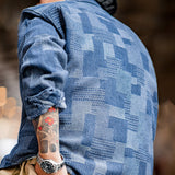 Retro Yarn-Dyed Denim Boro Shirts