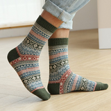 5 Pairs Men's Retro Ethnic Style Woolen Socks