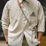 Retro Herringbone Twill White Shirts