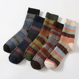 5 Pairs Men's Retro Ethnic Style Woolen Socks