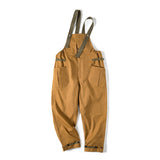 Vintage Casual Work Style Overalls In Khaki