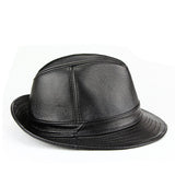 “Jazz” Head layer of real cowhide leather British gentleman jazz bowler hat