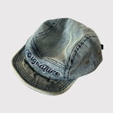 Retro Flip Hat Beret Casual Cap Adjustable Denim Hat