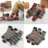 5 Pairs Men's Retro Ethnic Style Woolen Socks