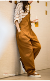 Vintage Casual Work Style Overalls In Khaki