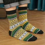 5 Pairs Men's Retro Ethnic Style Woolen Socks