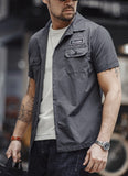 Retro Summer Thin Tough Man Short Sleeve Shirt