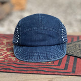 Retro Denim Embroidered Flip Hat Beret Adjustable Cap