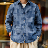 Retro Yarn-Dyed Denim Boro Shirts