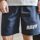 Vintage Navy Elastic Waist Quick-drying Sports Training Shorts