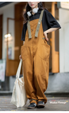 Vintage Casual Work Style Overalls In Khaki