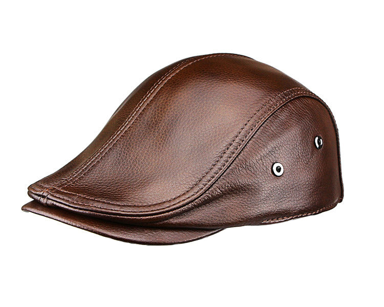 "Spezia" high quality genuine cowhide leather vintage cap