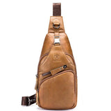 Bullcaptain Genuine Leather Retro Chest Bag Outdoor Leisure Daypack Crossbody Bag