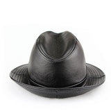 “Jazz” Head layer of real cowhide leather British gentleman jazz bowler hat