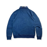 Indigo Dyed Stitches Decoration Sweatshirt