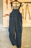 Retro urban outdoor Overalls Canvas Naval Dungaree In Blue