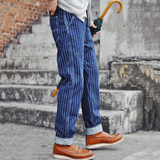 Raw Denim Railway Striped Jeans