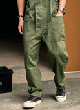 Retro Style Casual Multi-Pocket Overall Cargo Pants