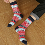 5 Pairs Men's Retro Ethnic Style Woolen Socks