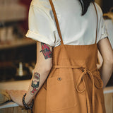 Retro Cargo Slip Dress in Brown