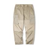 Retro Patchwork Big Pockets Khaki Pants