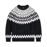 Retro Heavyweight Turtleneck Fair Isle Jacquard Sweater