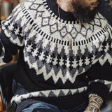 Retro Heavyweight Turtleneck Fair Isle Jacquard Sweater