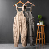 Retro Style Casual Multi-Pocket Overall Cargo Pants