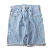 Vintage Slim Fit Denim Striped Casual Jeans Shorts