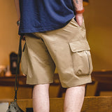 Retro Big Pockets M65 Cargo Shorts in Khaki