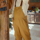 Men's Casual Work Style Overalls In Khaki