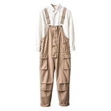 Retro Style Casual Multi-Pocket Overall Cargo Pants