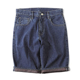 Vintage Slim Fit Denim Striped Casual Jeans Shorts