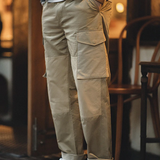 Retro Patchwork Big Pockets Khaki Pants