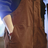 Retro Brown Corduroy Overalls Baggy Straight-leg One-piece Overall