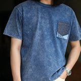 Retro Washed Denim Pocket T-shirt