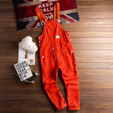 Retro Style Casual Multi-Pocket Overall Cargo Pants