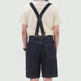 Retro Denim Casual Overalls Shorts