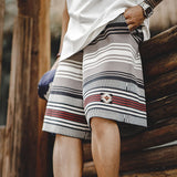 Men's Embroidery Geometric Navajo Totem Shorts Woven Beach Pants