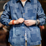 Retro Yarn-Dyed Denim Boro Shirts