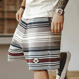 Men's Embroidery Geometric Navajo Totem Shorts Woven Beach Pants